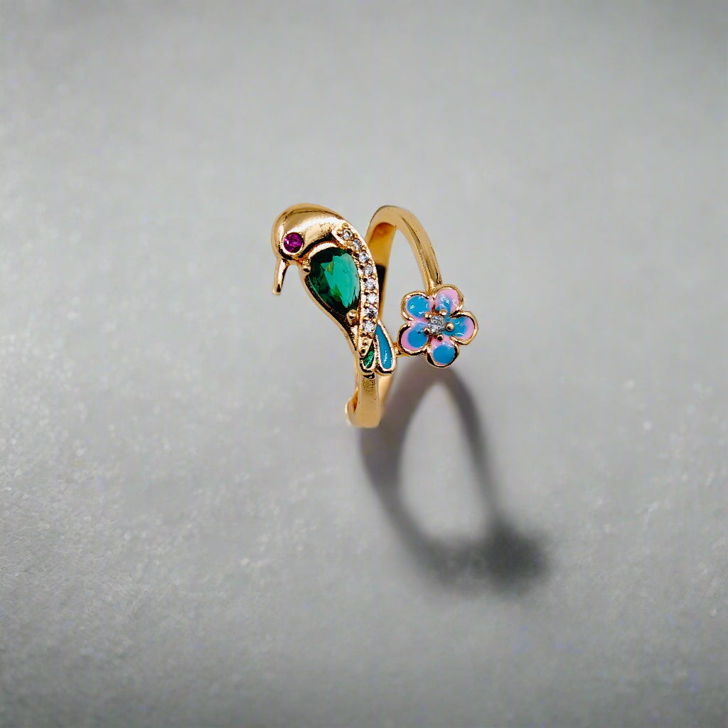 A D Stone Parrot Ring