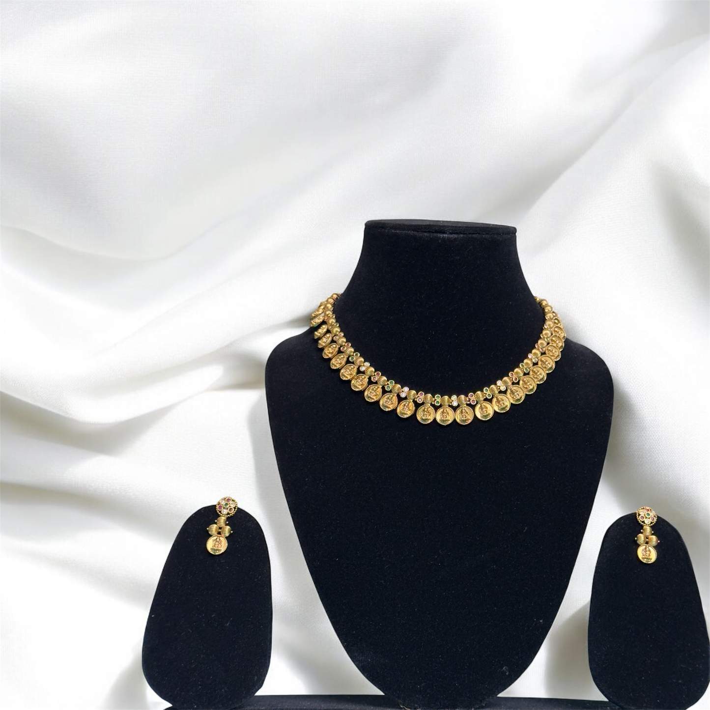 Evergreen Traditional Coin Necklace with Earrings