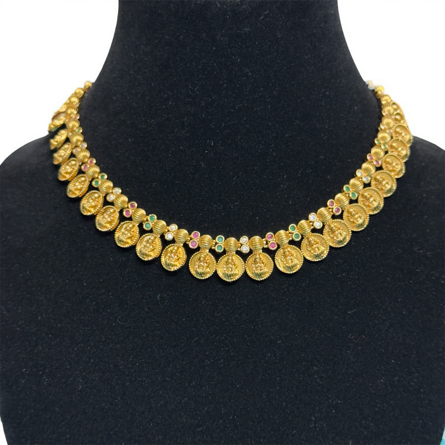 Evergreen Traditional Coin Necklace with Earrings