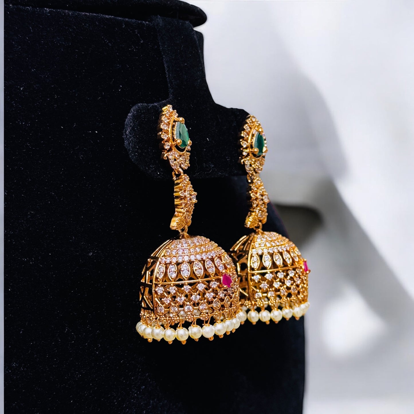 Stunning multi-stone Bridal Jhumka