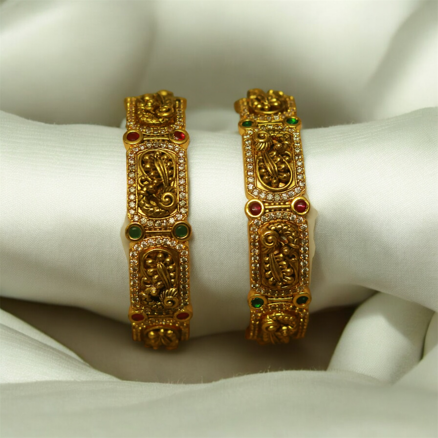 Antique Peacock Bangle (Set of 2)