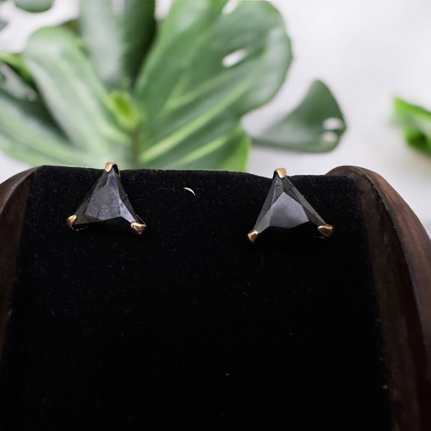 Single Stone Triangle Shaped Studs (small)