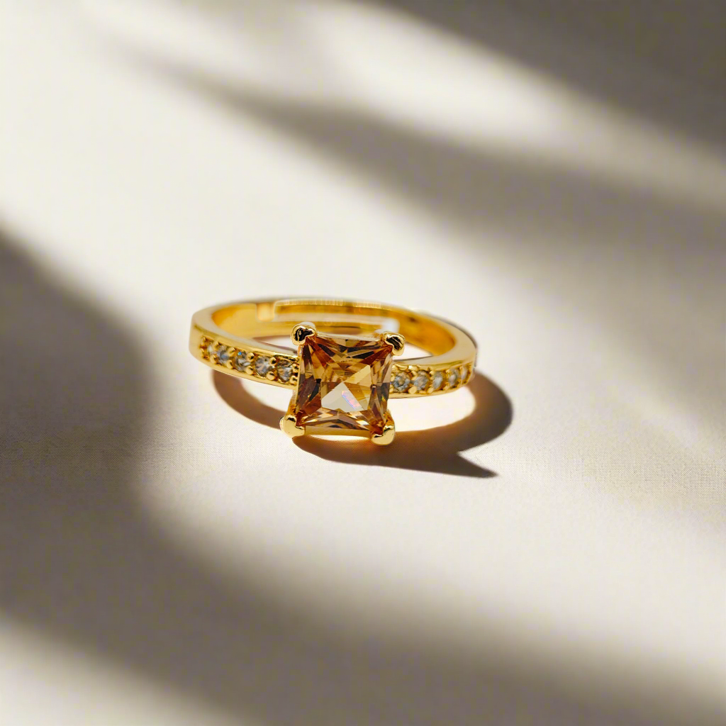 Elegant A D Stone Ring