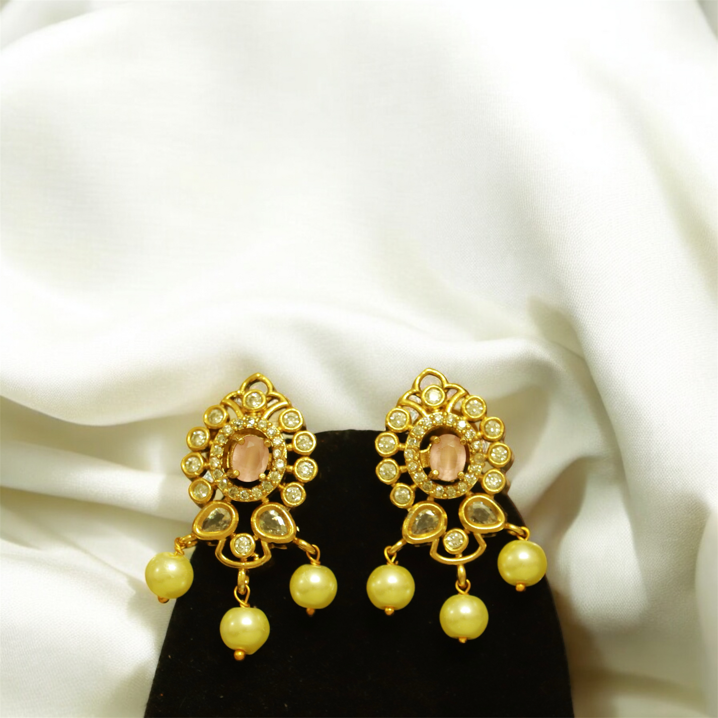 Simple AD Stone Changeable Necklace with Earrings Set