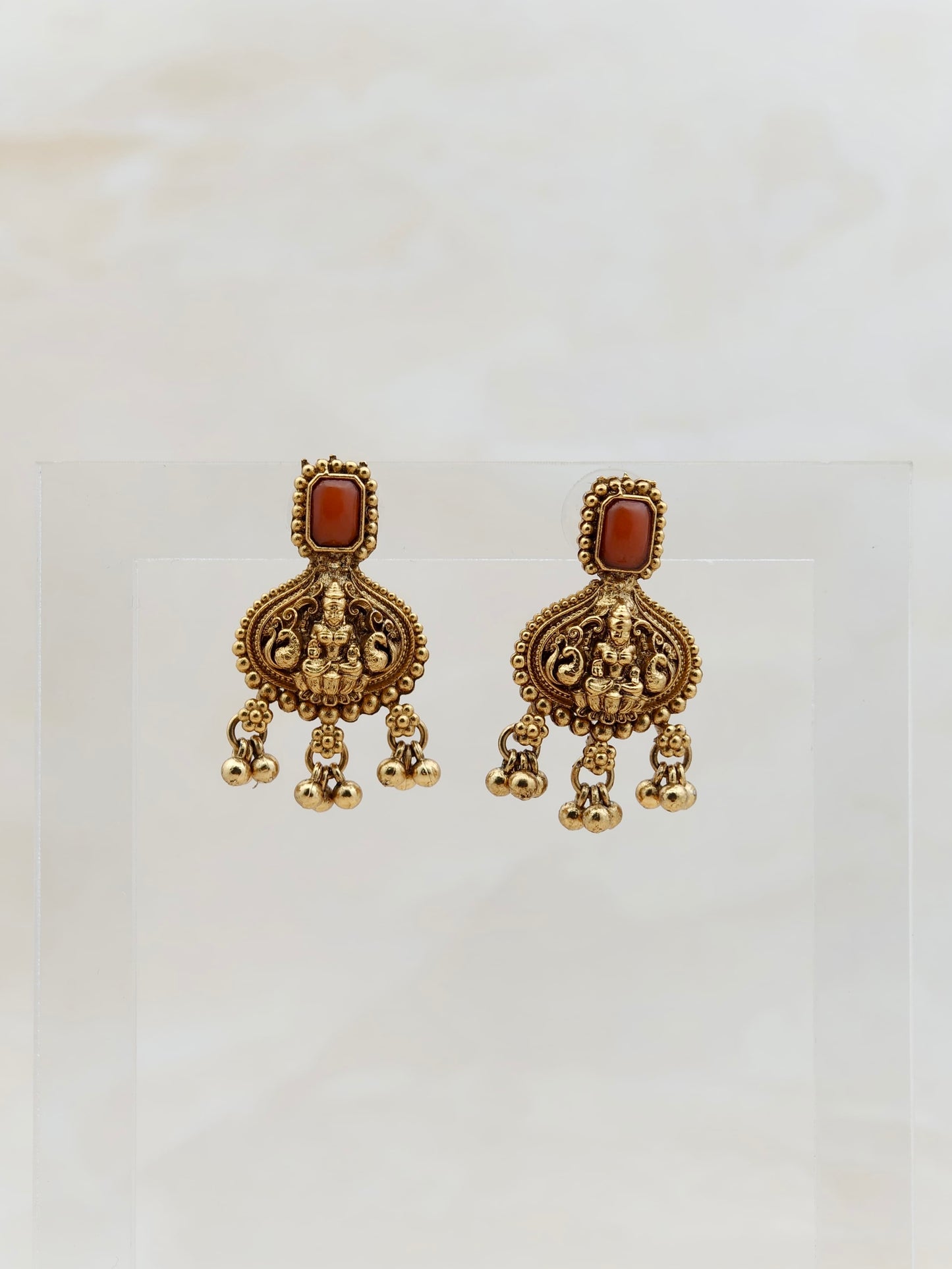 Lakshmi Pendant Necklace Orange