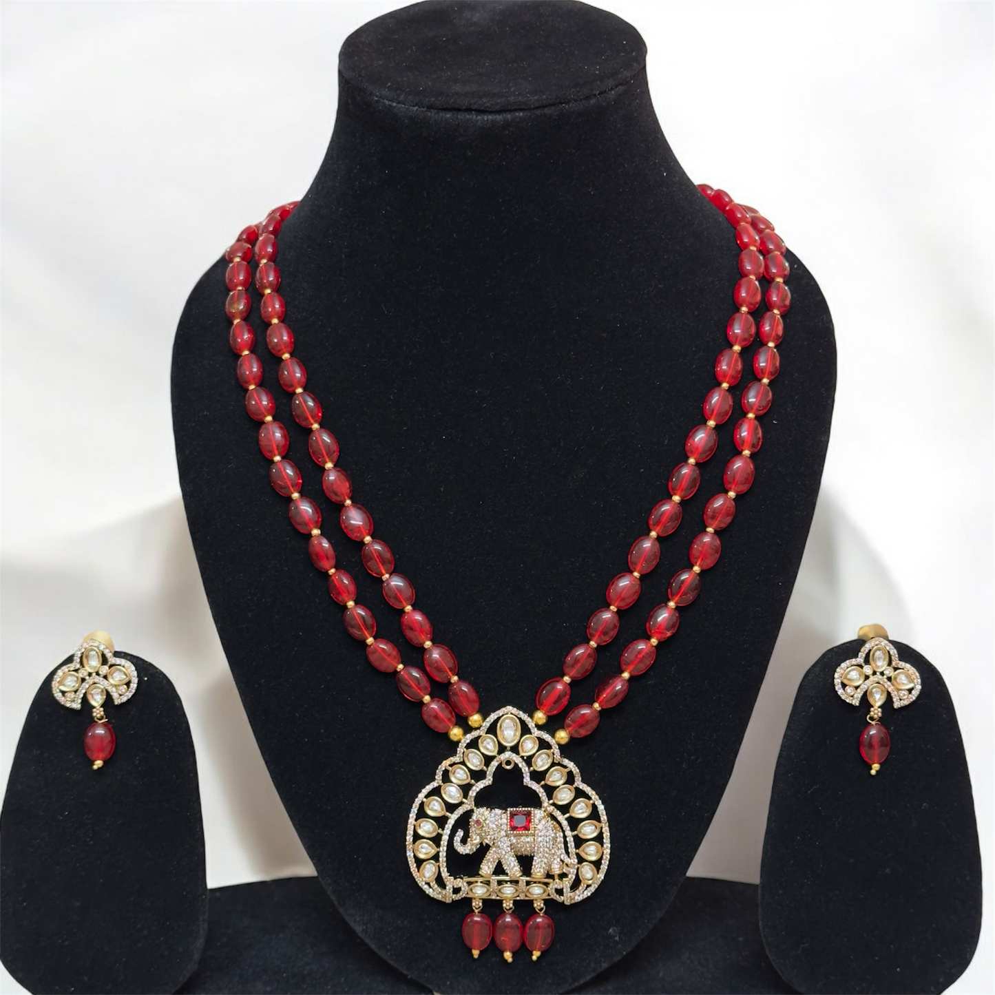 Beautiful Victorian Beaded Haaram & Earrings Set