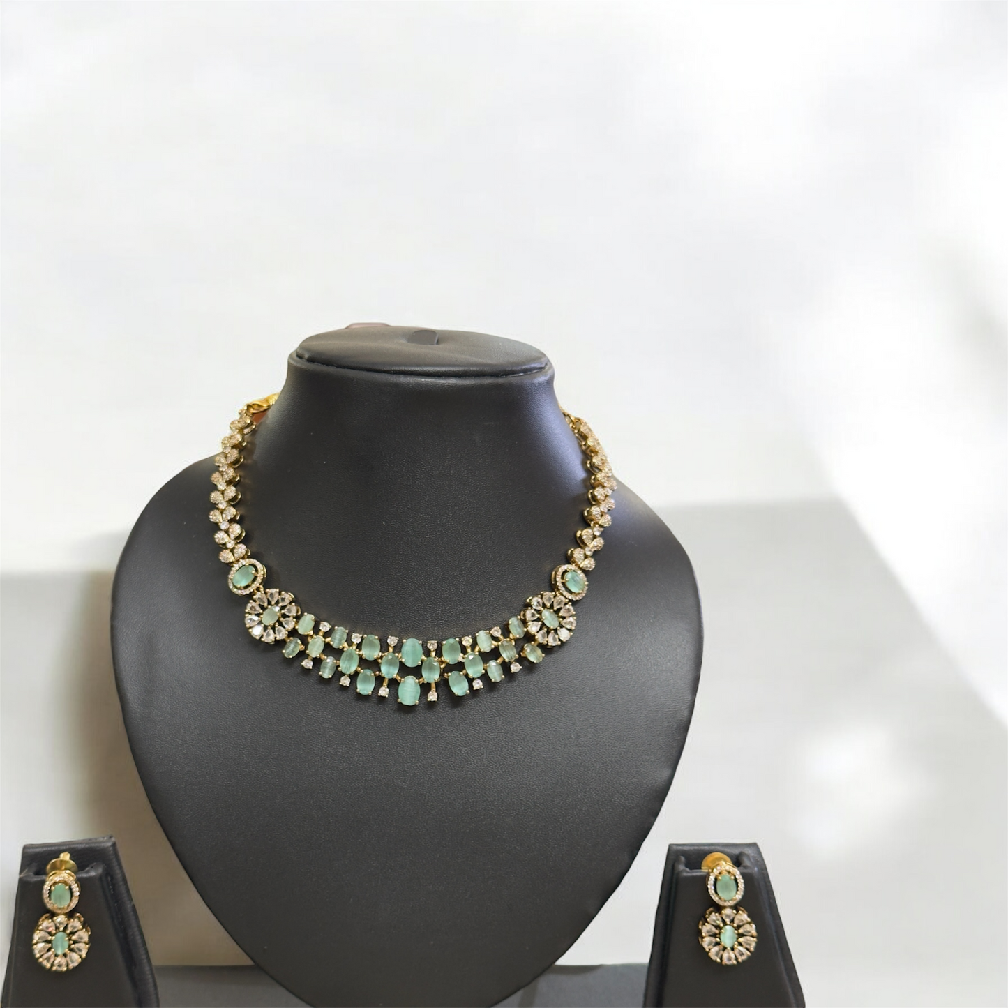 Premium AD Stone Necklace & Earrings Set