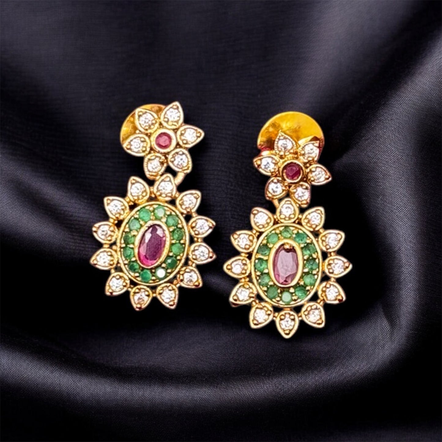 Sparkling White Stone Haaram & Earrings Set