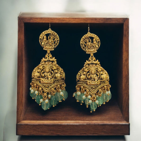 Ananthashayana engraved Bridal Jhumka