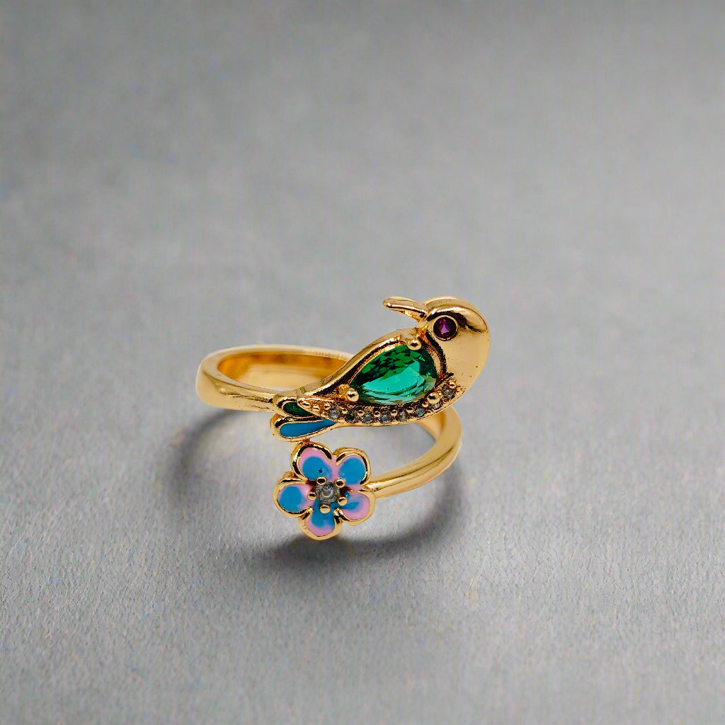 A D Stone Parrot Ring