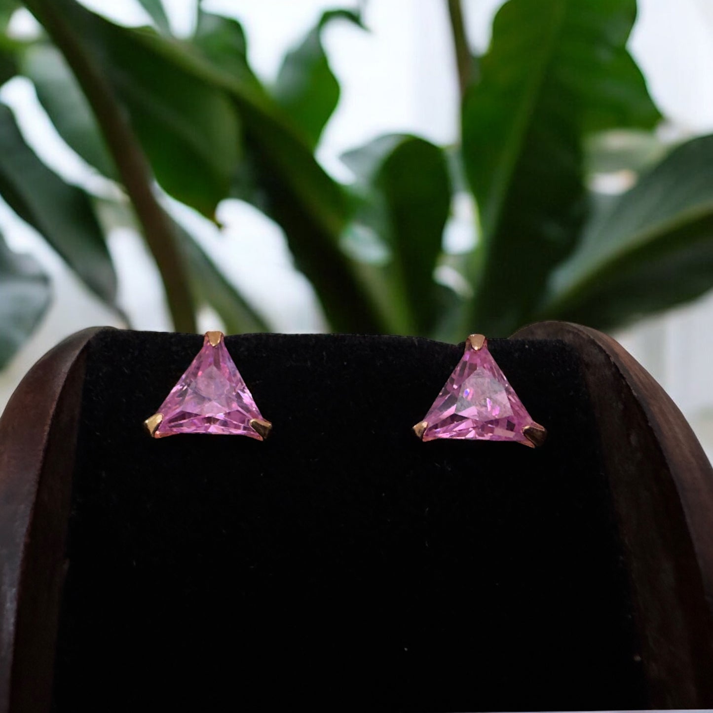 Single Stone Triangle Shaped Studs (small)