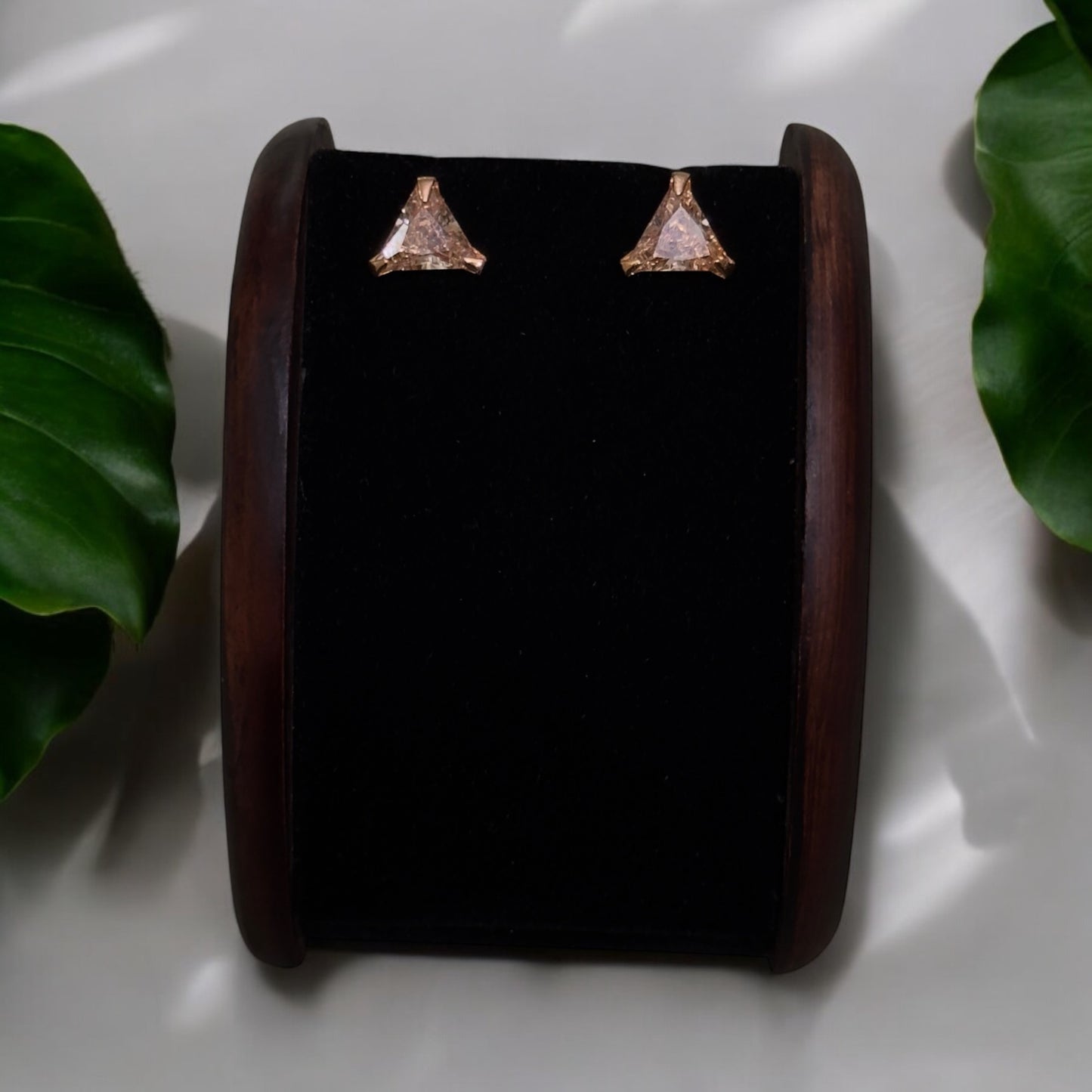 Single Stone Triangle Shaped Studs (small)
