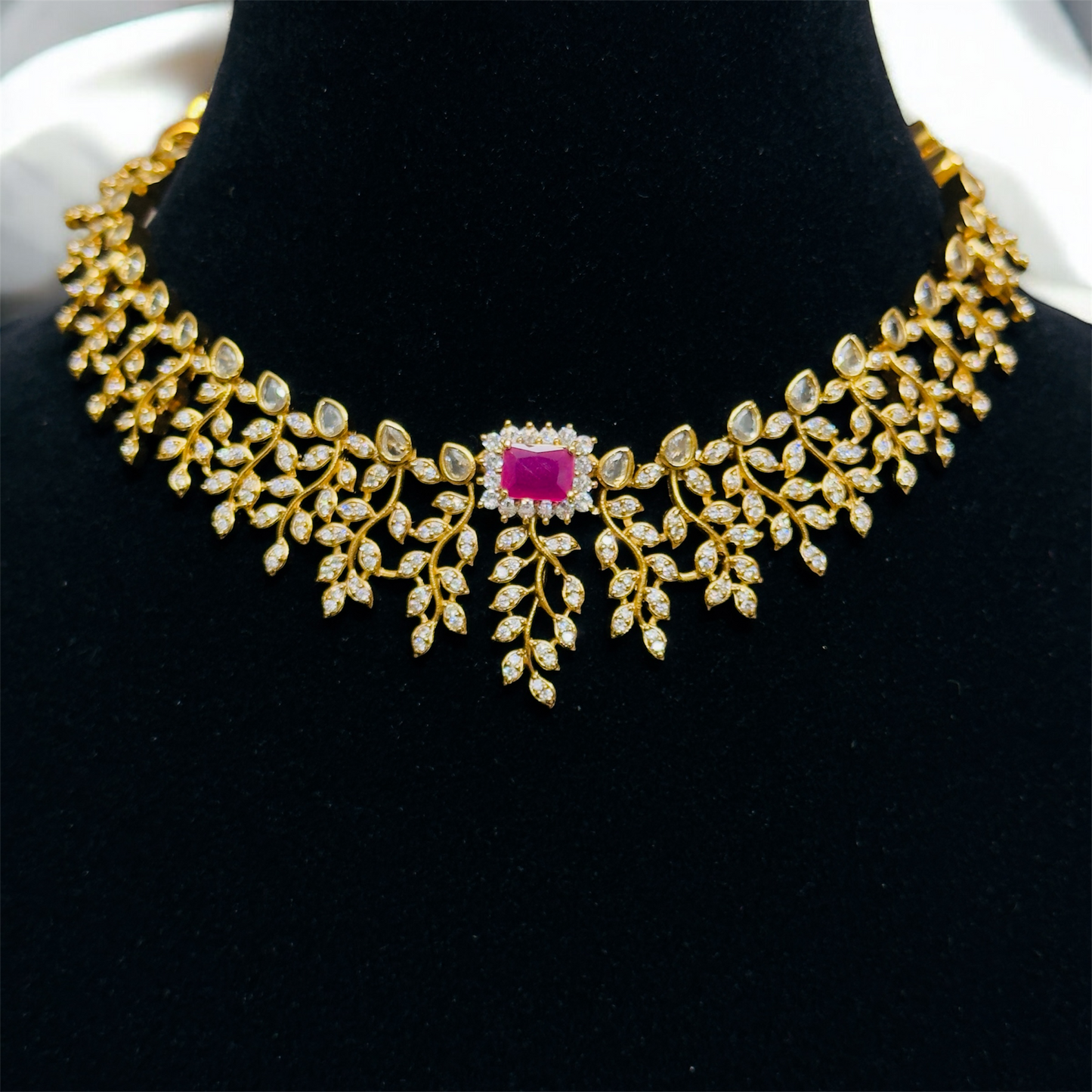 Stunning AD Stone Necklace & Earrings Set