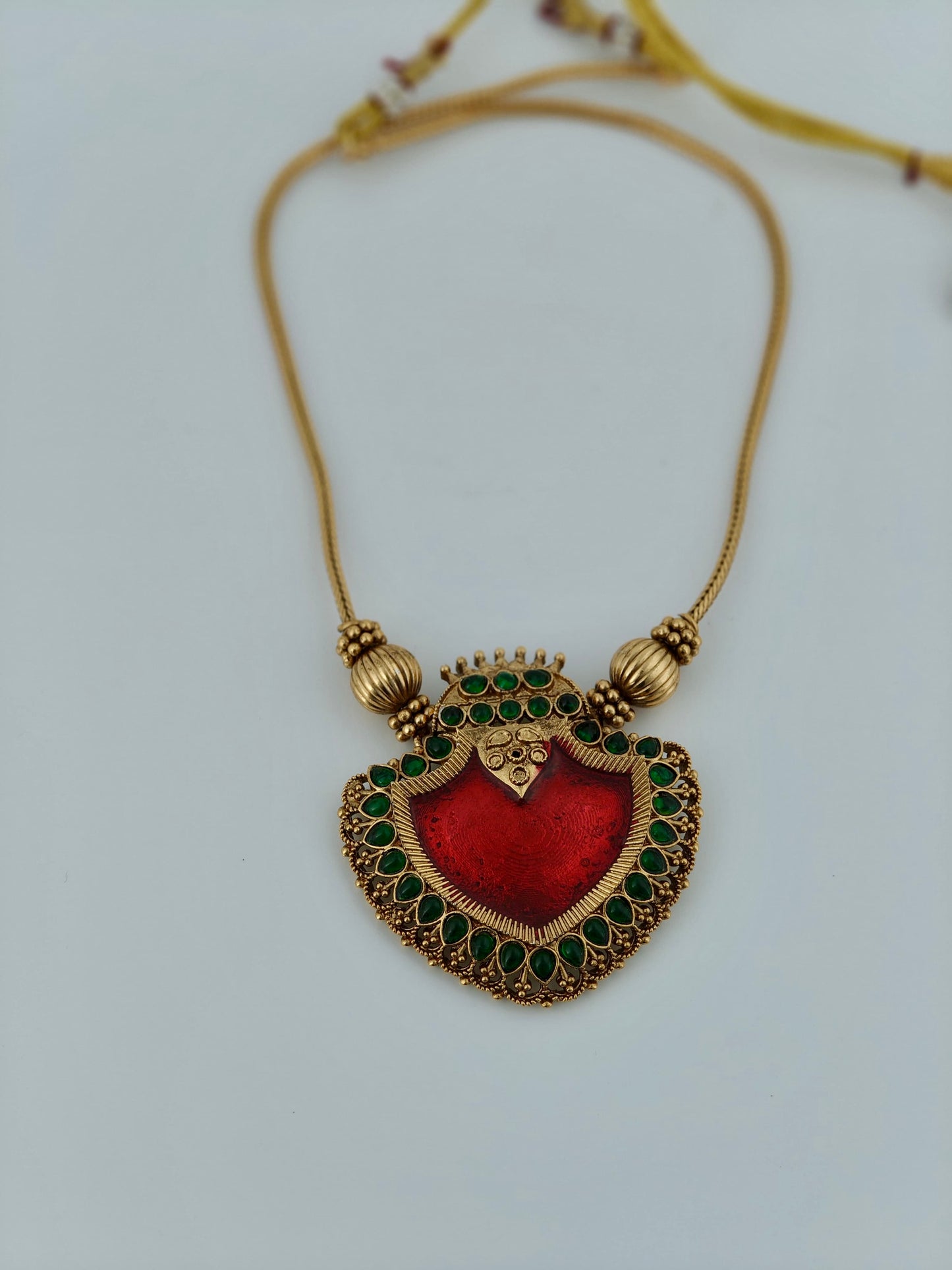 Single Pendant Palakka Necklace Red