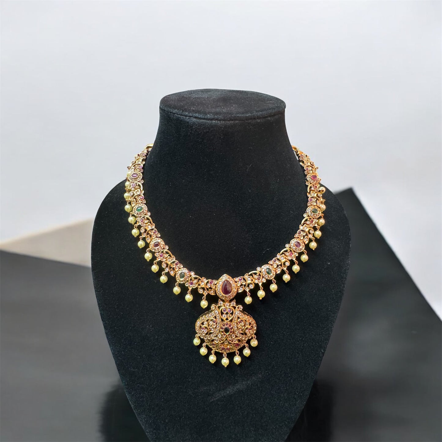 Gorgeous AD Stone Necklace & Jumka Set