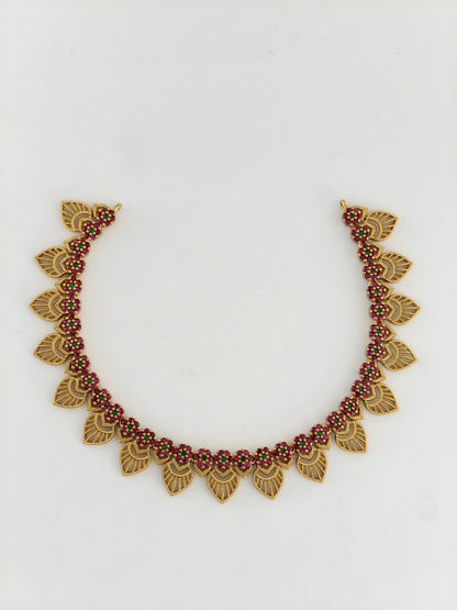 Mehandi Antique Necklace with Stones