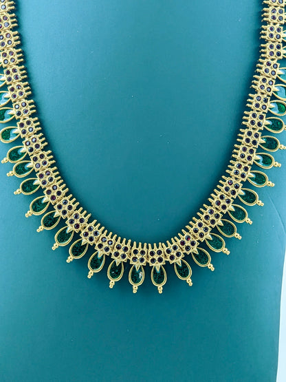 Beautiful Traditional Nagapadam Haaram Green