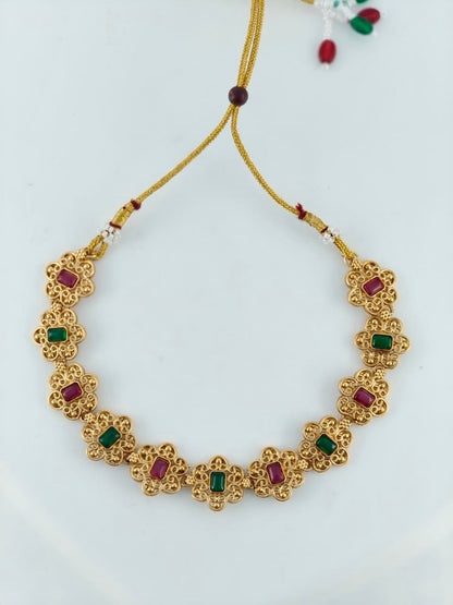 Elegant Choker with Emerald & Ruby Stones
