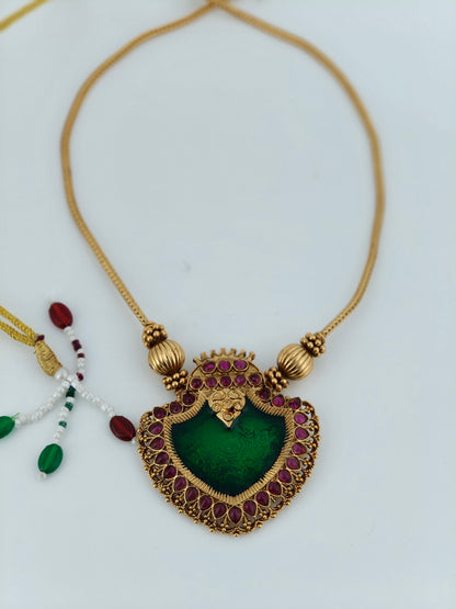 Single Pendant Palakka Necklace Green