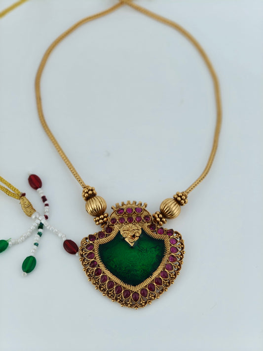 Single Pendant Palakka Necklace Green