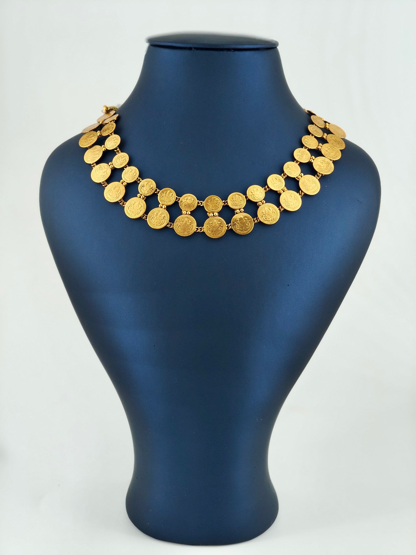 Simple double layer coin necklace