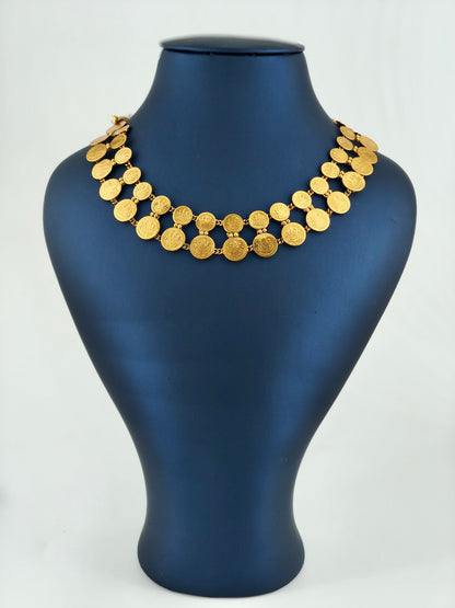 Simple double layer coin necklace