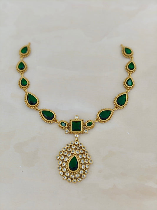 Premium Necklace in Emerald Green