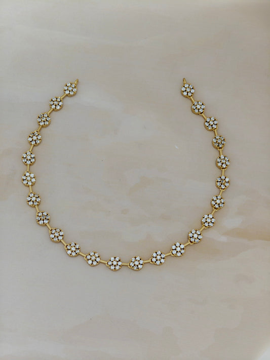 AD white stone necklace