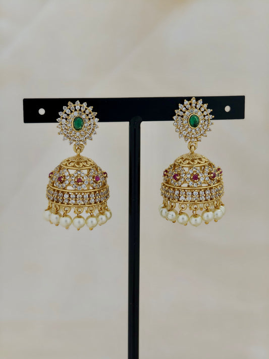 A D Stone Jumka with Pearls