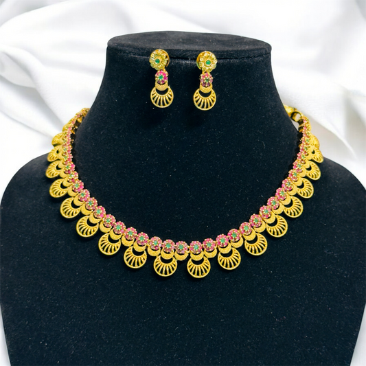 Simple and Elegant Necklace with Earrings