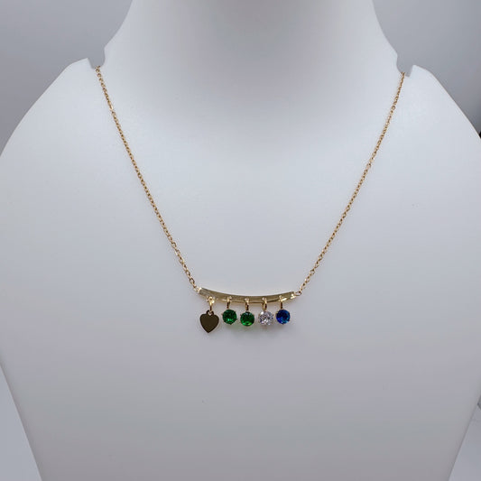 Multi-stone Hanging Pendant Chain