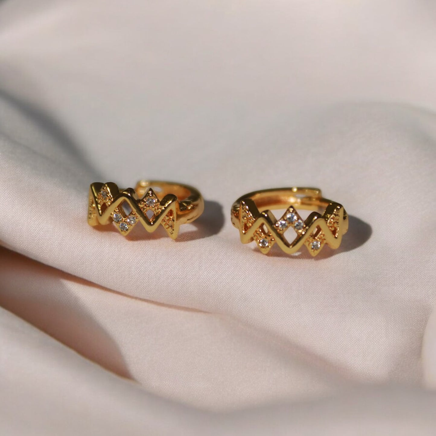 Unique Design A D Stone Earrings