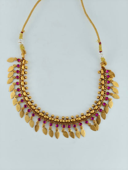 Simple Elakkathali with ruby Stones without earrings