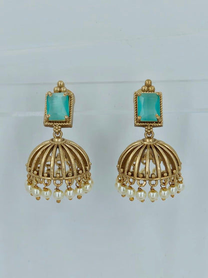 Powder Blue Pearl Jhumka