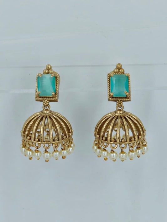 Powder Blue Pearl Jhumka