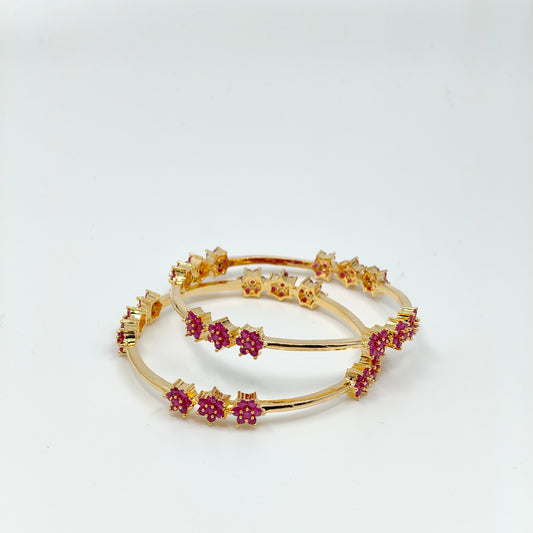 Beautiful A D Stone Bangle Magenta