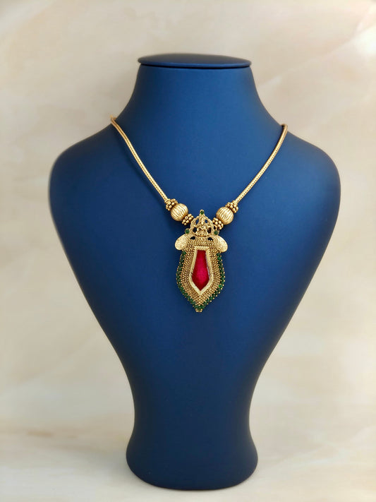 Nagapadam Pendant Necklace Rani Pink Colour