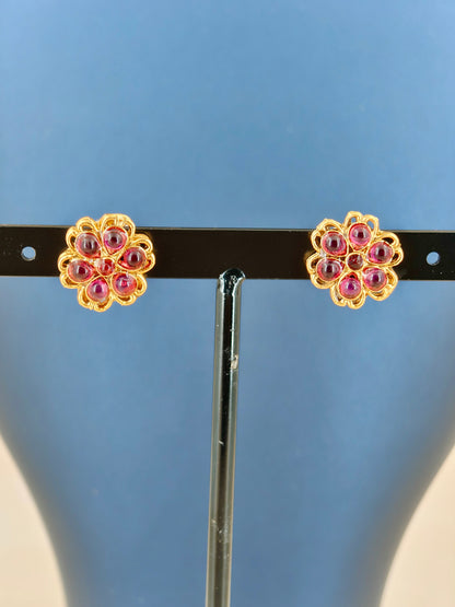 Floral pattern Choker Magenta