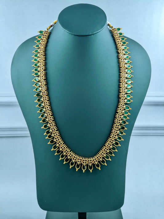 Beautiful Traditional Nagapadam Haaram Green