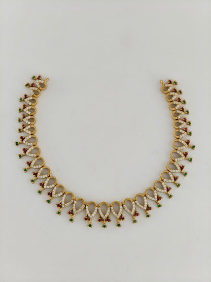 Mehandi Antique Necklace with stones