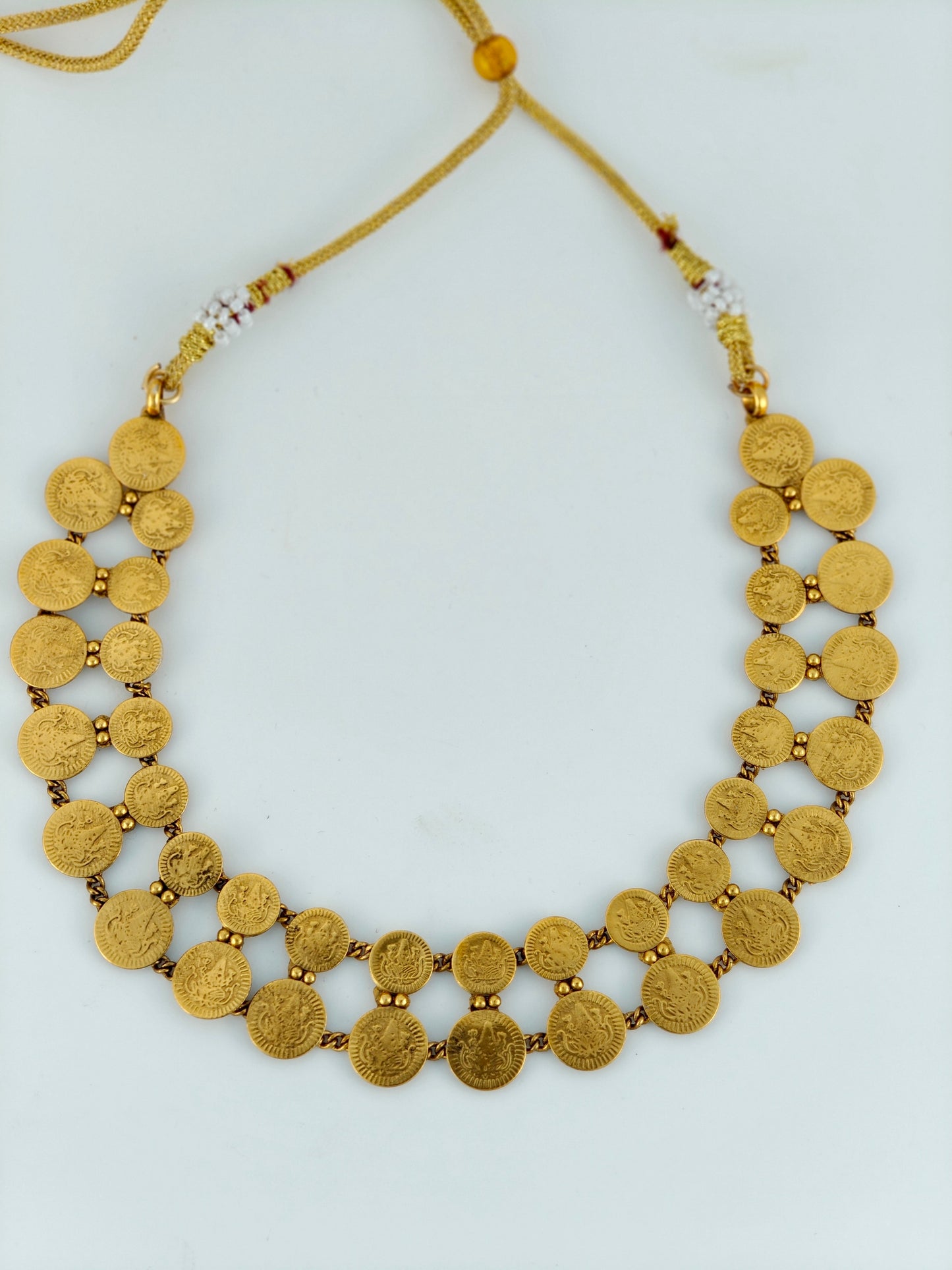 Simple double layer coin necklace