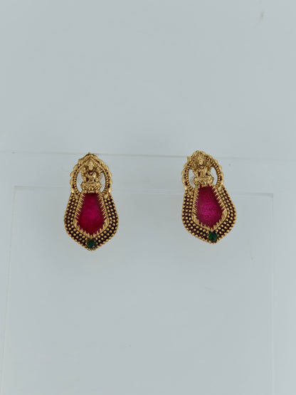 Nagapadam Pendant Necklace Rani Pink Colour