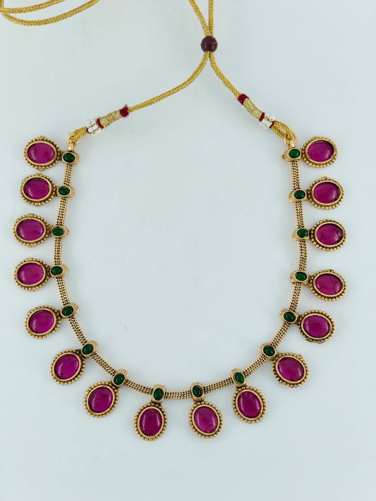 Beautiful Ruby & Emerald stone Necklace
