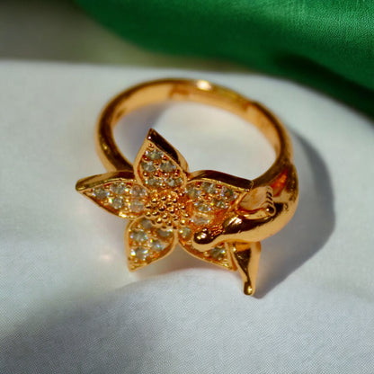Flower Design Rose Gold Ring