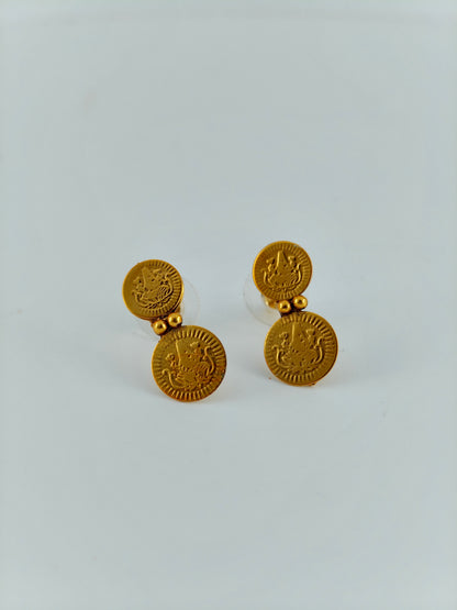 Simple double layer coin necklace