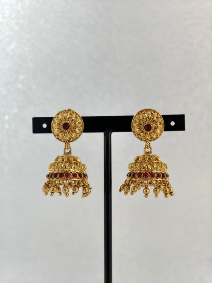 Beautiful Jumka Maroon stone