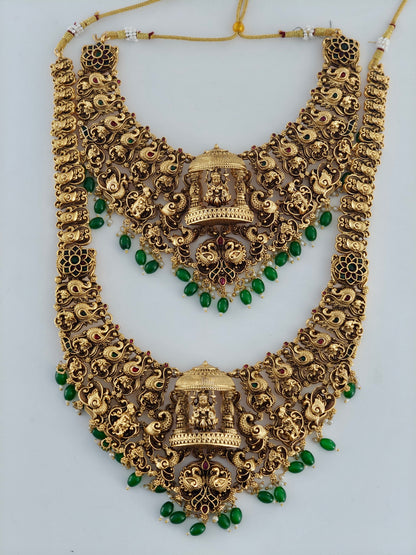 Temple Bridal Set with Green Beads