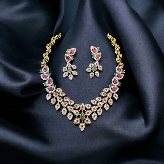 Trending AD Stone Necklace & Earrings