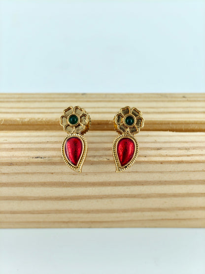 Mango enamel necklace red