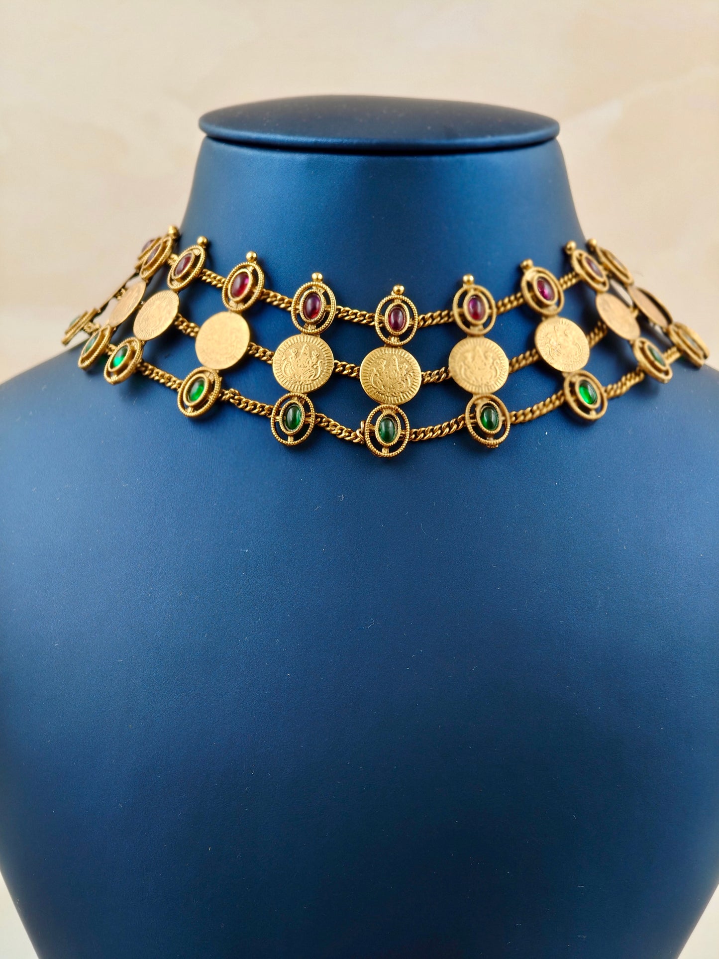 Traditional Coin Necklace with Kemp Stones